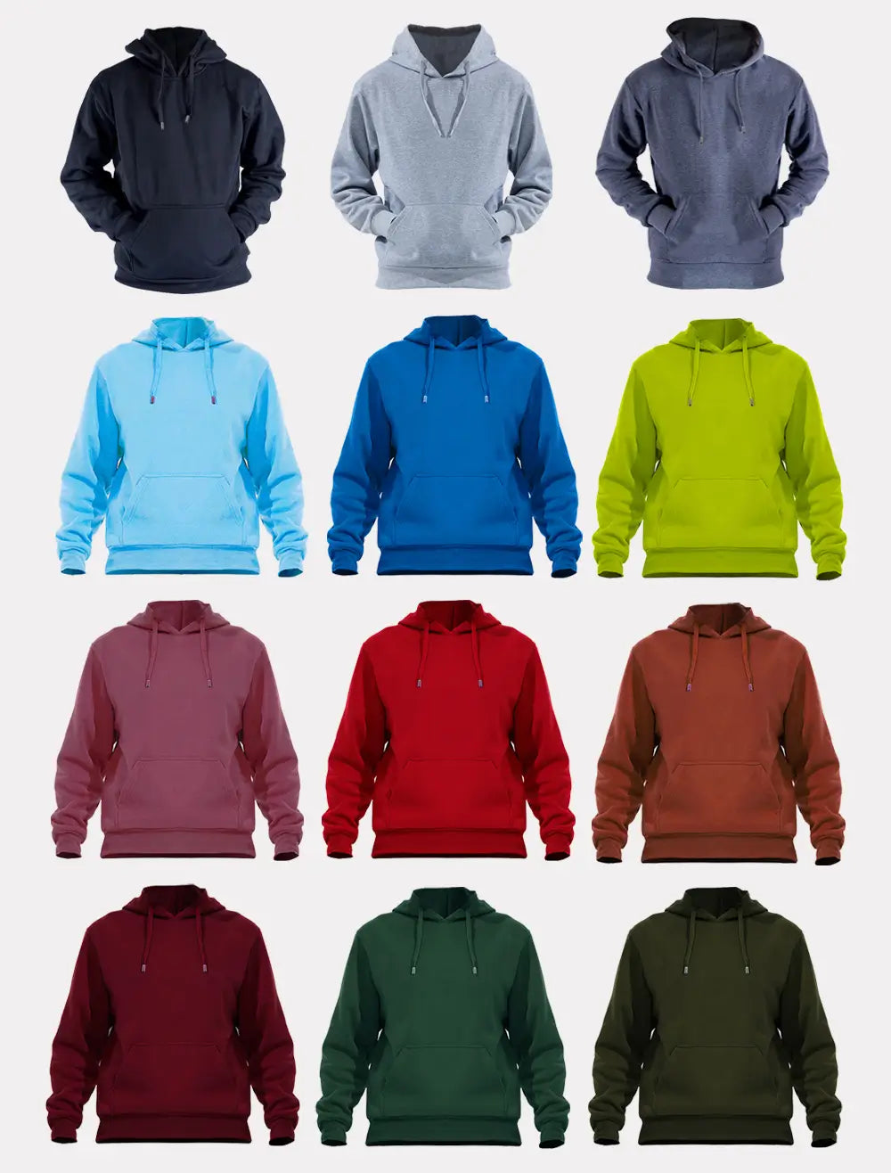 12 colors men pullover hoodies