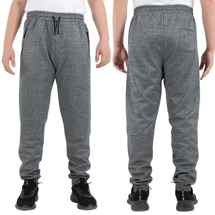 Grey Men's Joggers With Zip Pockets