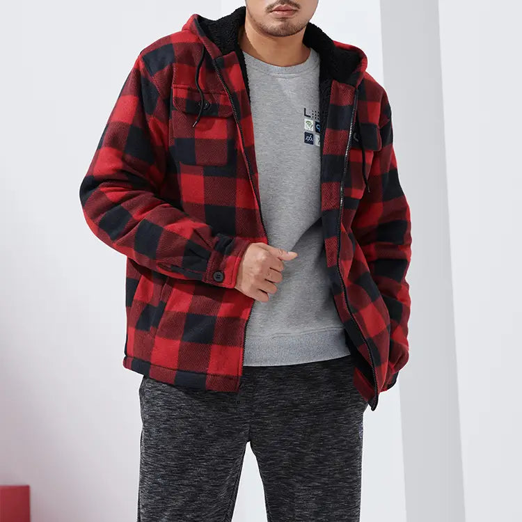 Men's Plaid Sherpa Lined Flannel Jacket