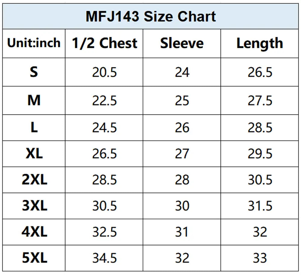 Men's Sherpa Hooded Sweatshirt Size Chart