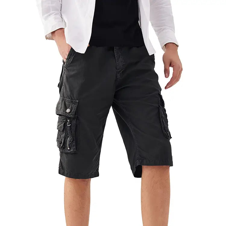 Mens Elastic Waist Cargo Shorts