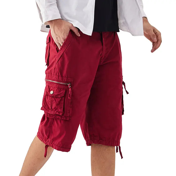 Mens Red Cargo Shorts
