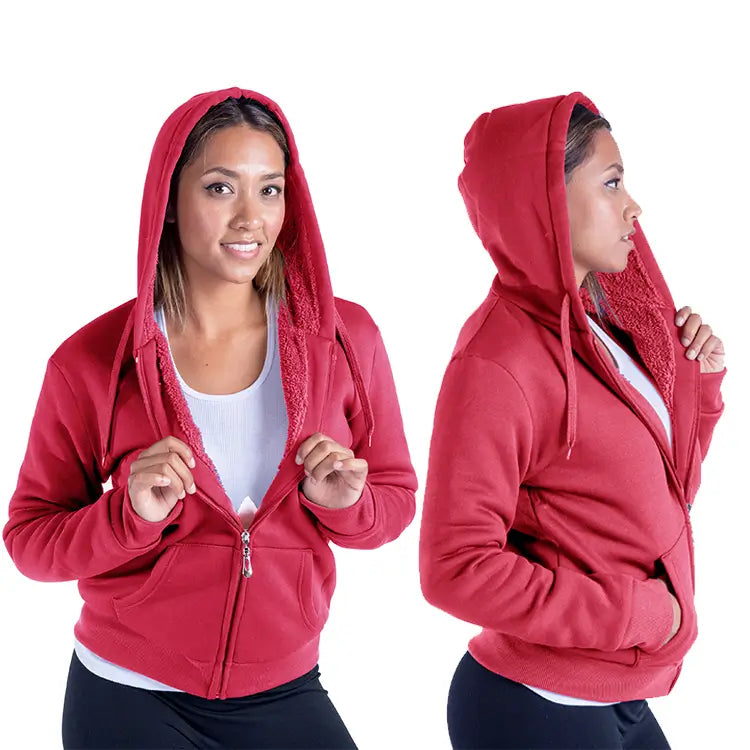 Women Zip Up Sherpa Hoodies