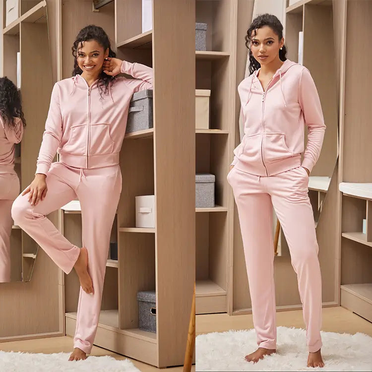 Pink Women's Hoodie Tracksuit