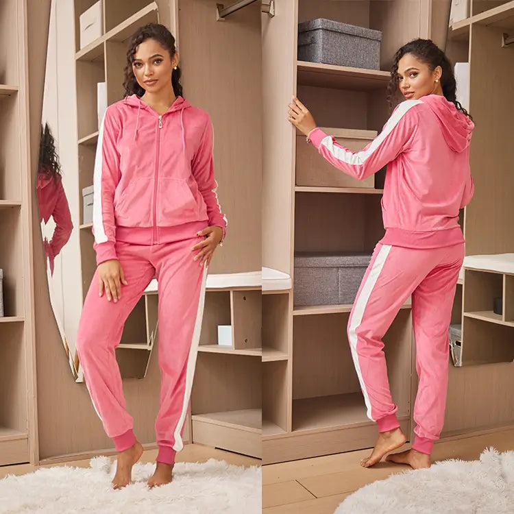 Pink Women's Hoodie Sweatsuit