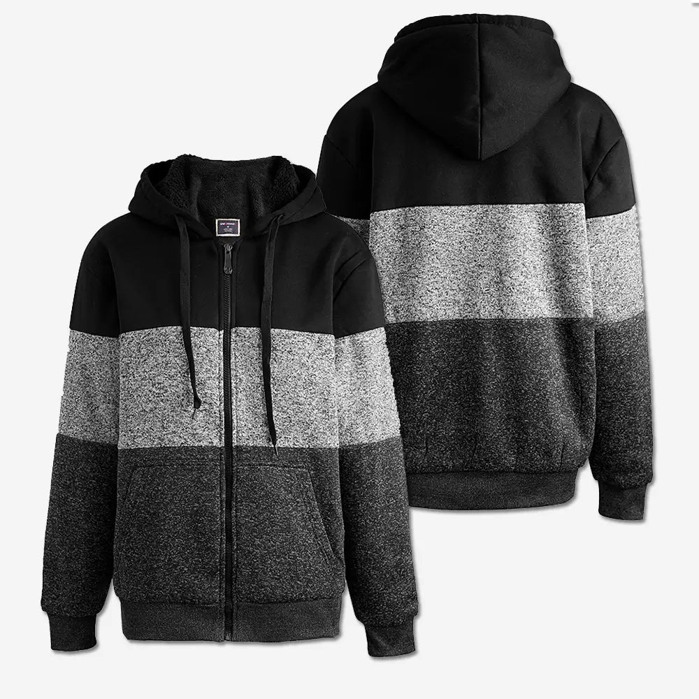 Black Fleece Lined Full Zip Up Sweatshirts