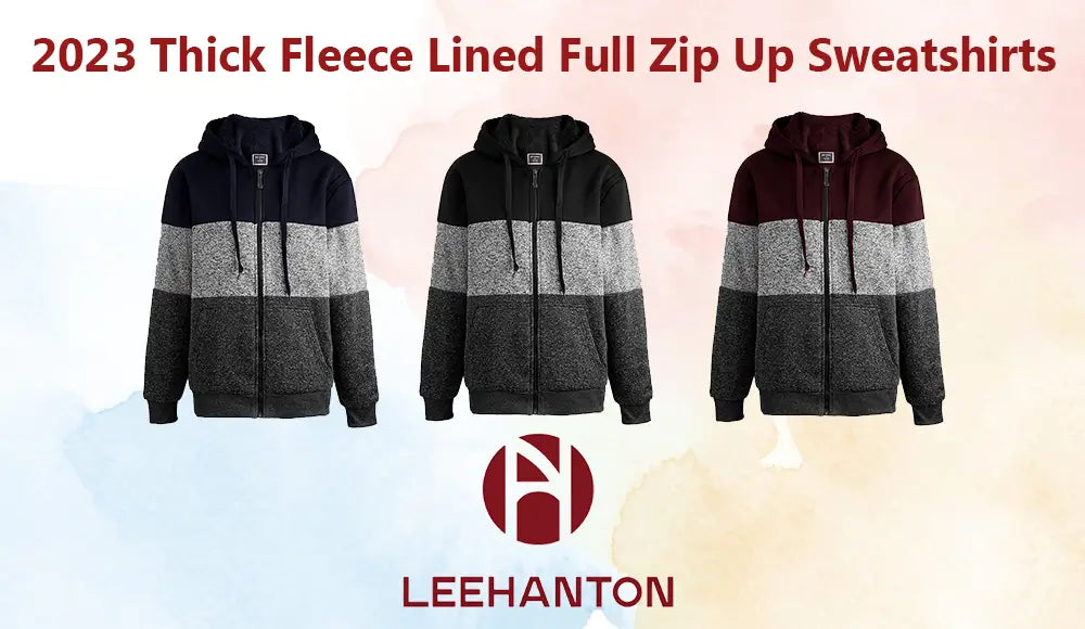 Fleece Lined Full Zip Up Sweatshirts