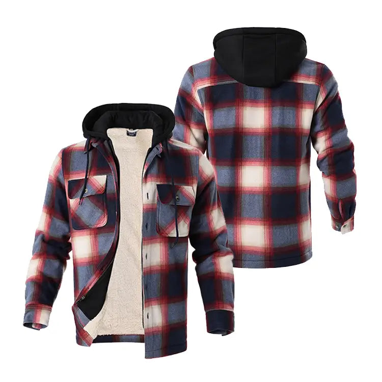 LeeHanton Men's Berber-Lined Plaid Jacket - Winter Style Essential ...