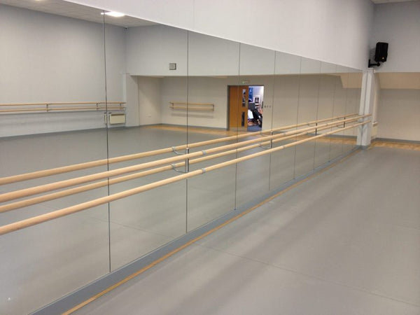 Mirrors with barres for home and commercial gym design