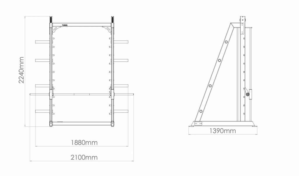 Watson counter balance smith machine dimensions