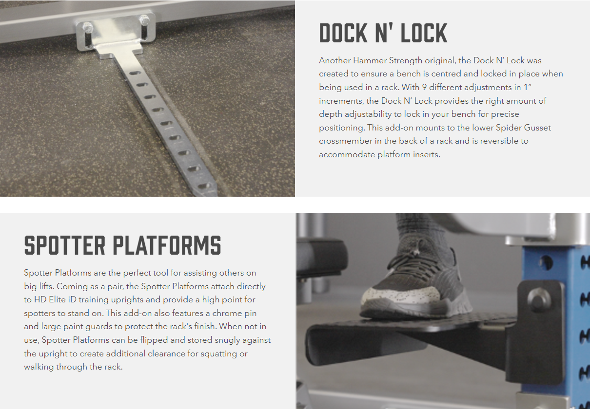 HD Elite ID power rack spotter platforms