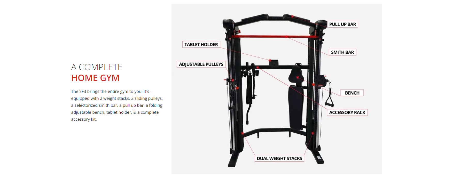Inspire sf3 functional trainer features