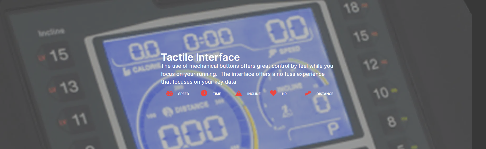 Noble pro E8.0 Treadmill tactile interface