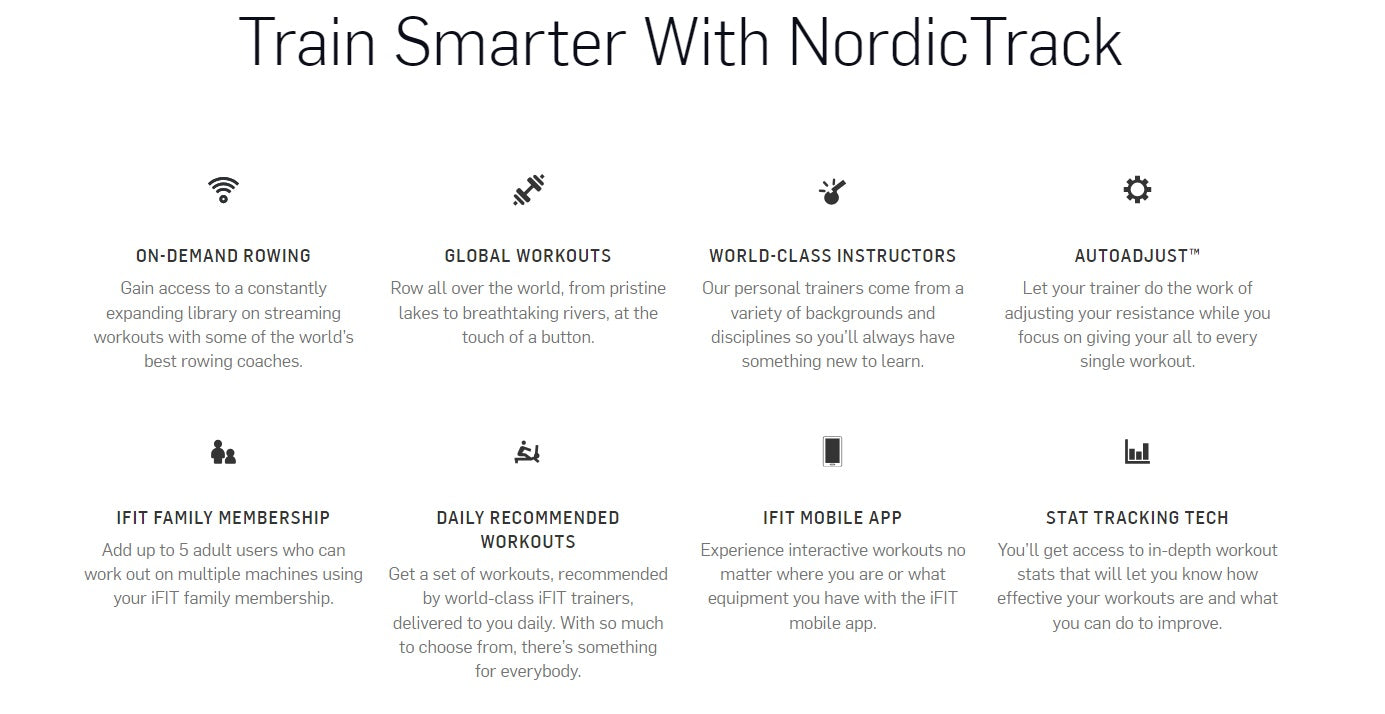 NordicTrack RW900 rower features