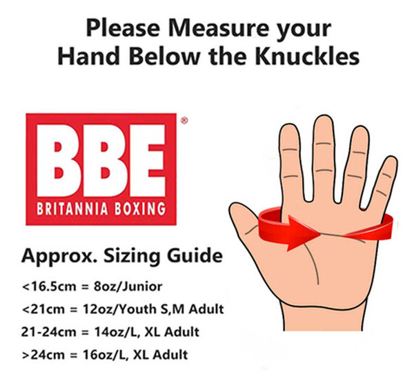 BBE Boxing Glove Size Guide