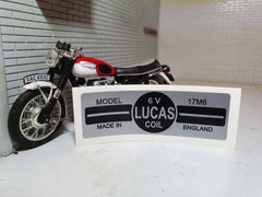 Autocollant de bobine de moto Lucas 6v 17M6 LU47275