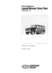 Catalogue de pièces Land Rover Defender 110 One Ten 1987