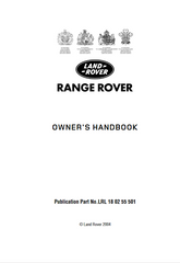 Land Rover Range Rover Owners Handbook 2004