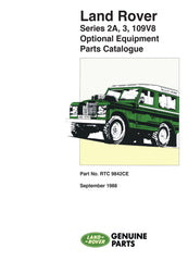 Catalogue de pièces en option Land Rover série 2a 3 109V8