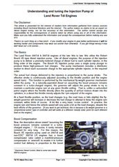 Land Rover TDI-Motor: Verständnis und Abstimmung der Einspritzpumpe