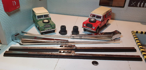 Land Rover Series 2a/Early 3 Edelstahl-Wischerarm- und -Blatt-Bajonett-Steckmontagesatz