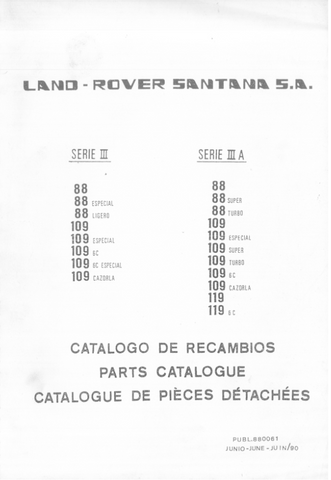 Santana Parts Catalogue June 1990