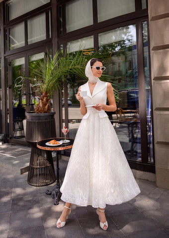 Vestido de novia elegante para boda civil