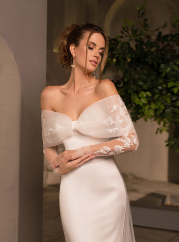 Vestido de novia elegante, exquisito y minimalista