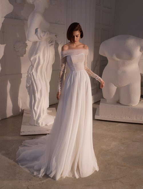 Juliet Sleeves A-Line Wedding Dress – HAREM's Brides
