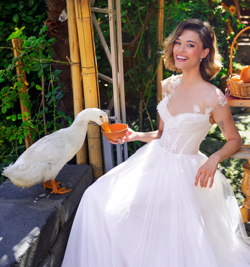 Corset Wedding Dresses with Detachable Sleeves – HAREM's Brides