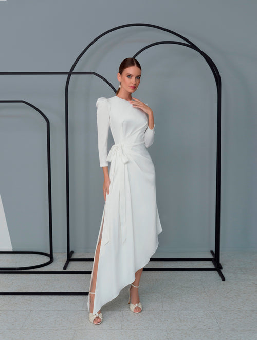 Elegant 3D-Lace Long Sleeve Short Occasion Dress – HAREM's Brides