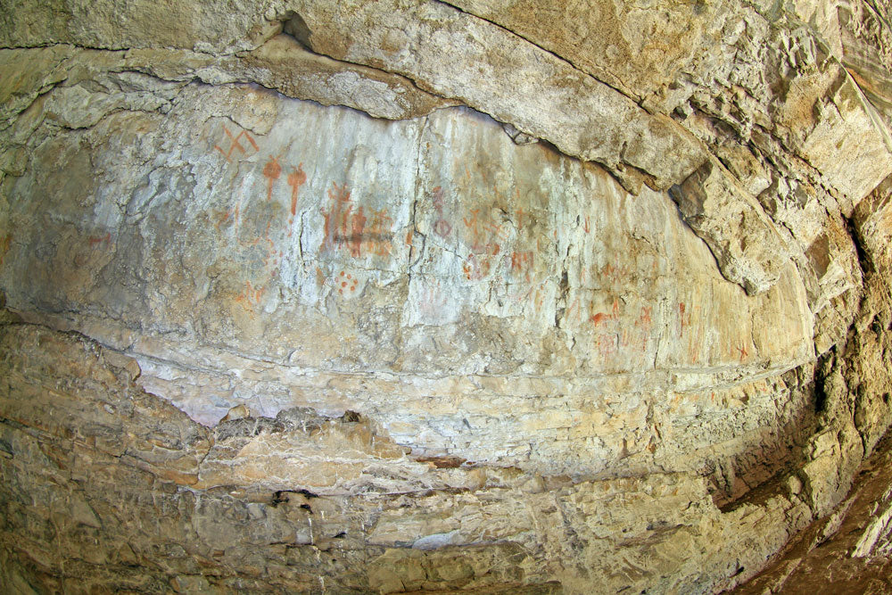 Pictographs in a cave