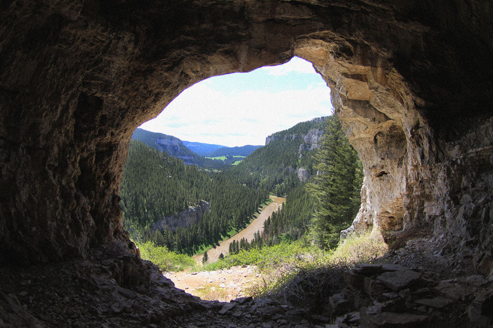 View of the river form inside a cave