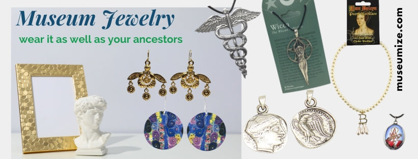 museum jewelry historic replicas egyptian greek men women necklaces earrings