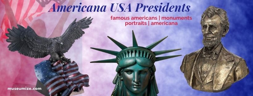 americana art, us presidents, lincoln washington jefferson museum store american