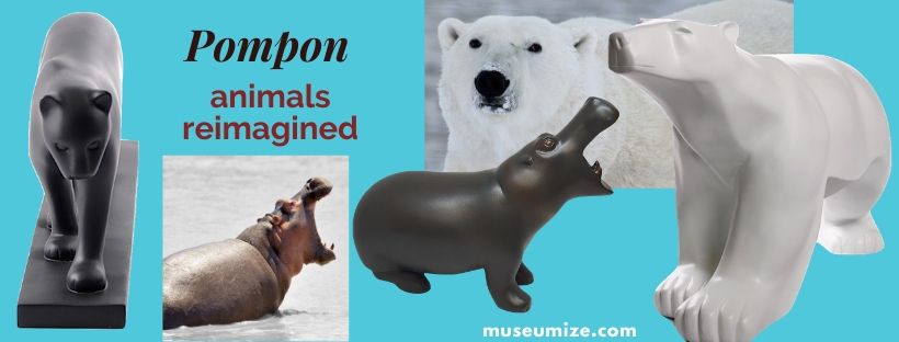 pompon polar bear replica, pompon animals, polar bear musee d'orsay