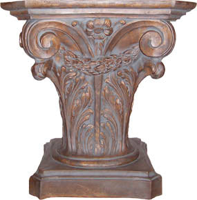 corinthian with swag table base in vintage faux finish