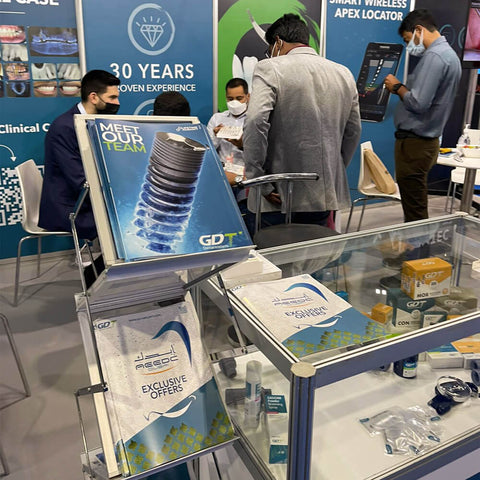 GDT Dental Implants product catalogs in AEEDC International Dental Conference 2022 - Dubai, UAE