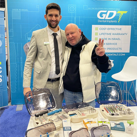 GDT Dental Implants team with customer at the GNYDM Greater New York International Dental Meeting 2023