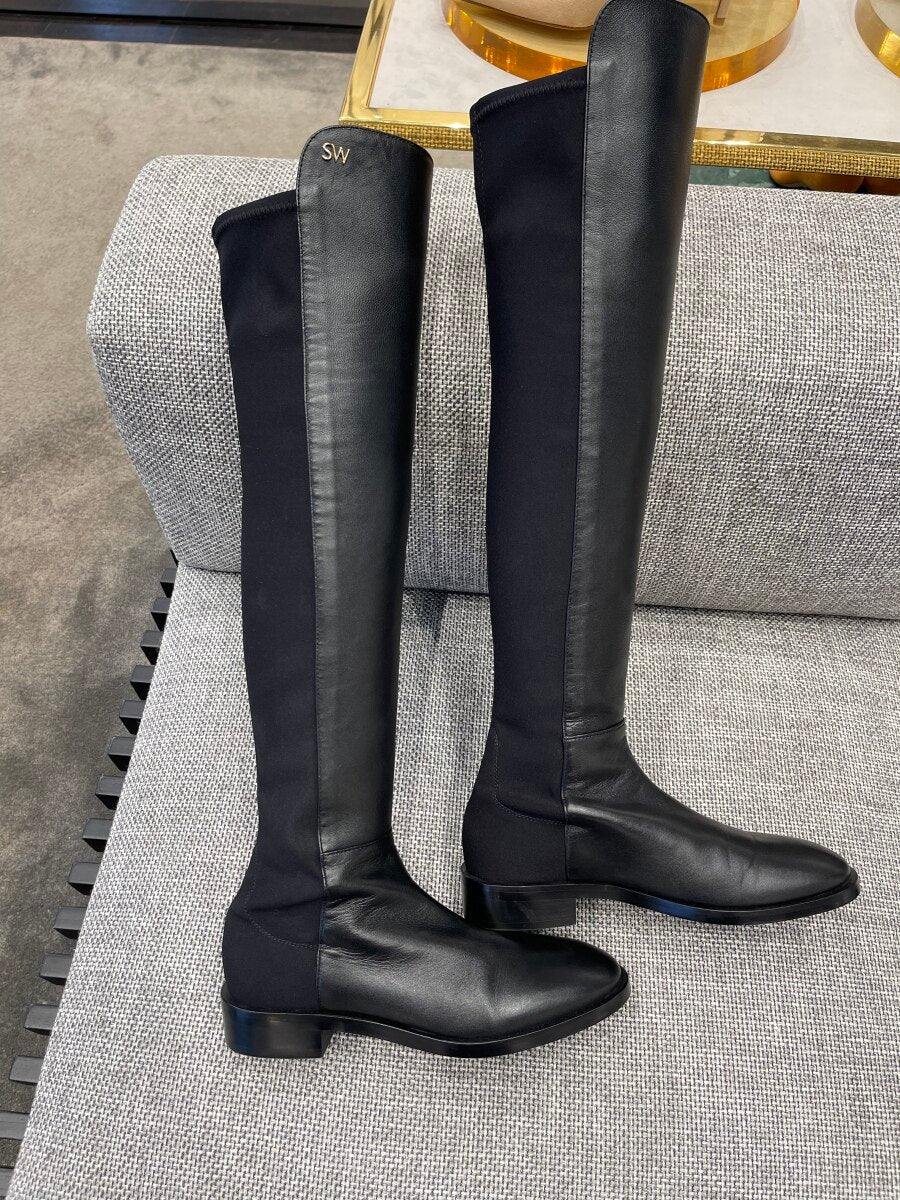 leather and neoprene boots