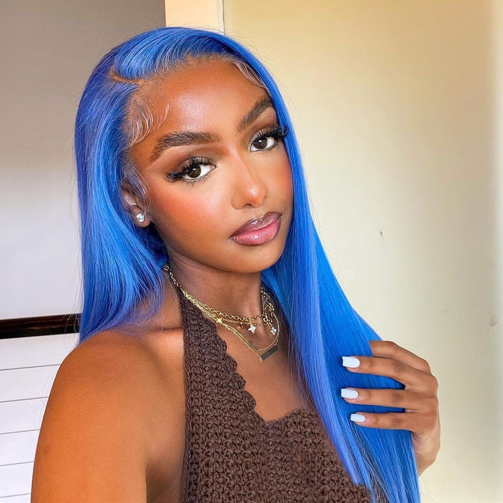 royal blue lace front wig