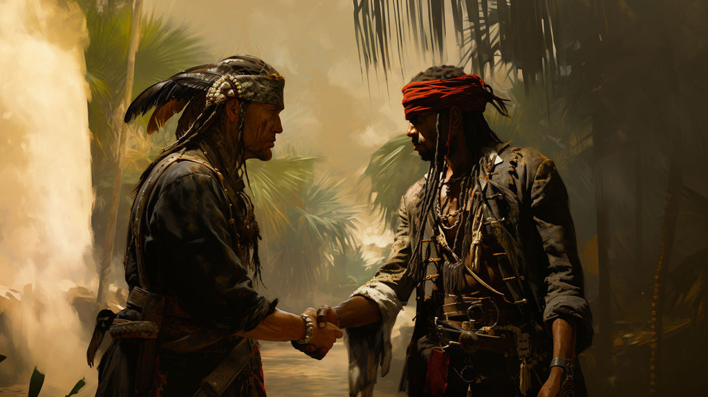 Black Caesar Black Pirate with Seminole Native American Tribes