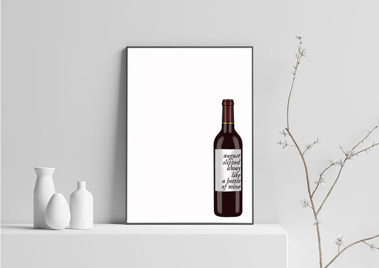 august sipped away like a bottle of wine - taylor swift Sticker for Sale  by morgancole