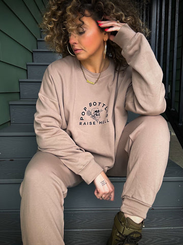 matching sweat set champagne beige