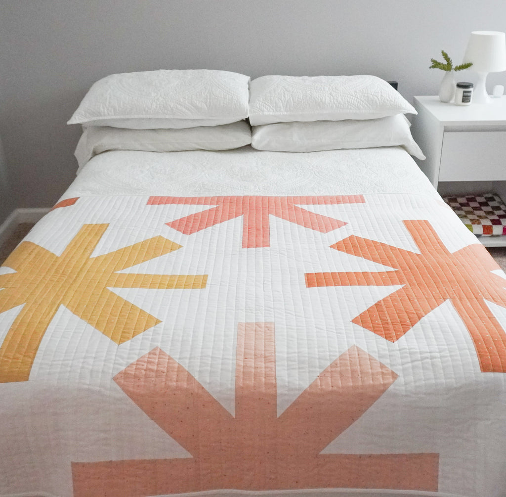 Asterisks Quilt / Peach Terrazzo Version - Modernhandcraft.com