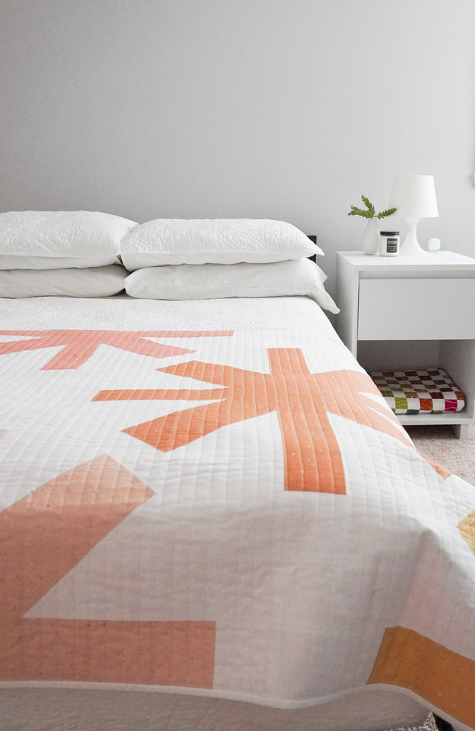 Asterisks Quilt / Peach Terrazzo Version - Modernhandcraft.com