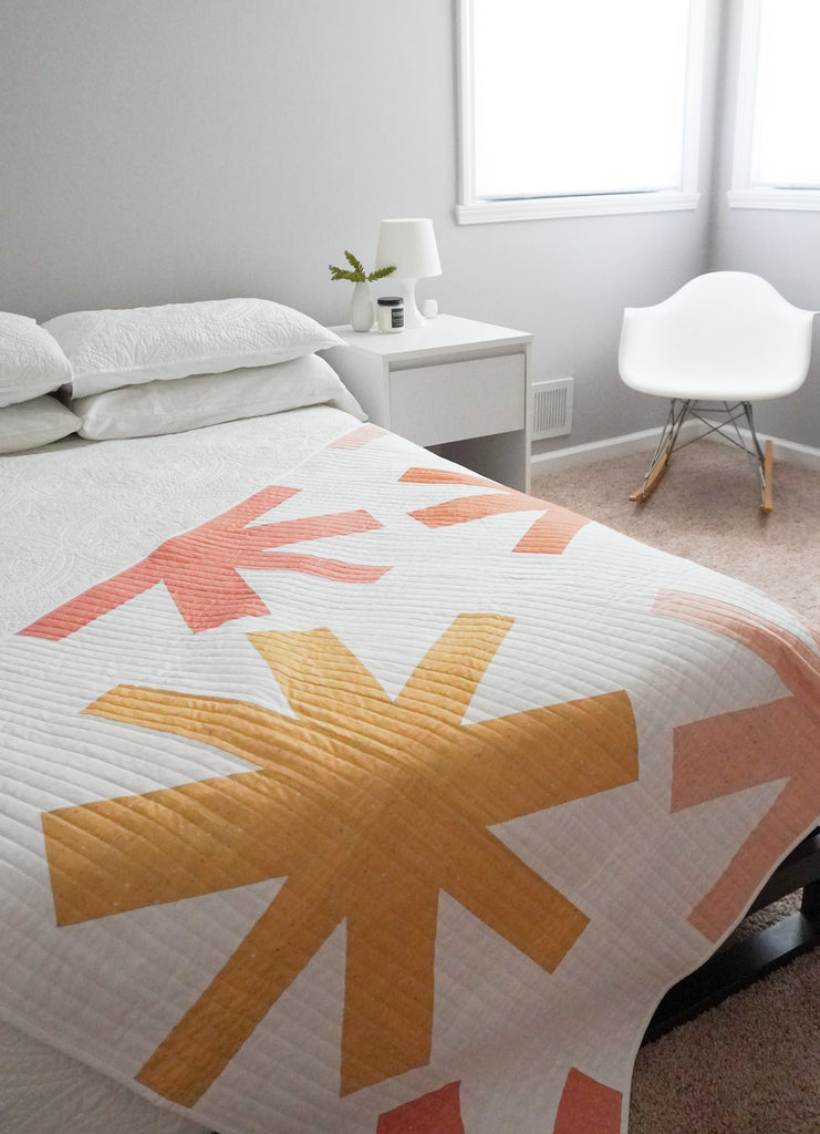 Asterisks Quilt / Peach Terrazzo Version - Modernhandcraft.com