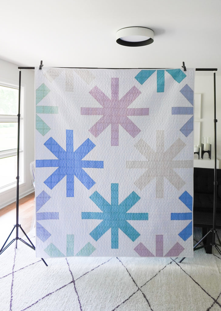 Asterisks Quilt / Blue Terrazzo Version - Modernhandcraft.com