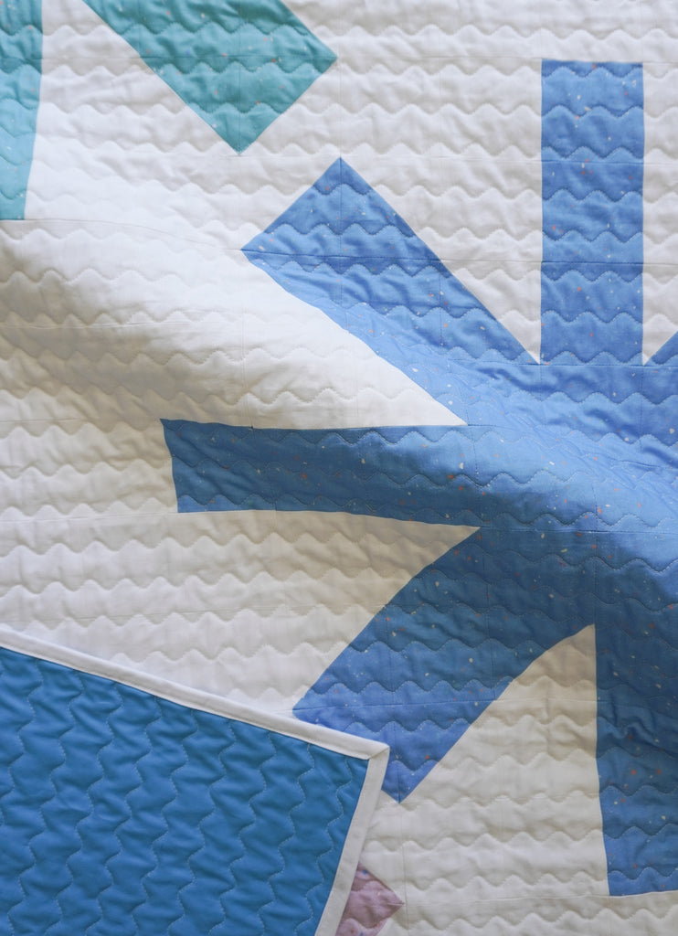 Asterisks Quilt / Blue Terrazzo Version - Modernhandcraft.com