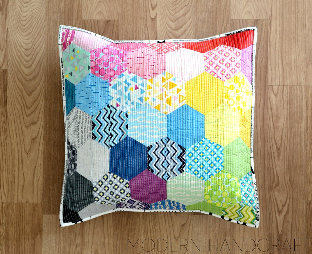Rainbow Hexagon Pillow - Modernhandcraft.com
